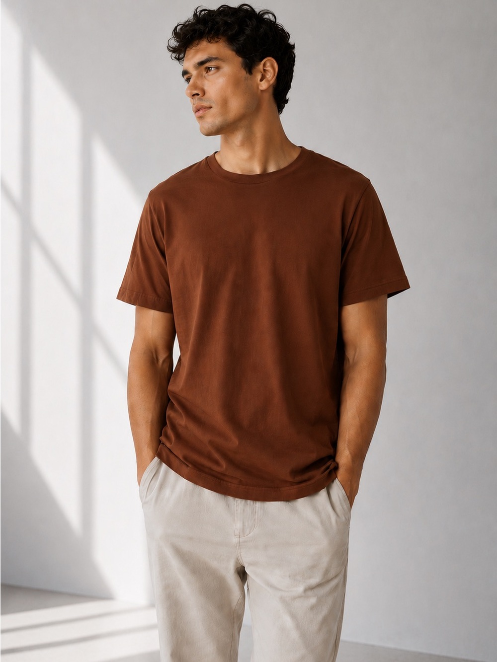 St Johns Bay Mens Super Soft‎ Crewneck T-Shirt XL Brown Glove New With Tags